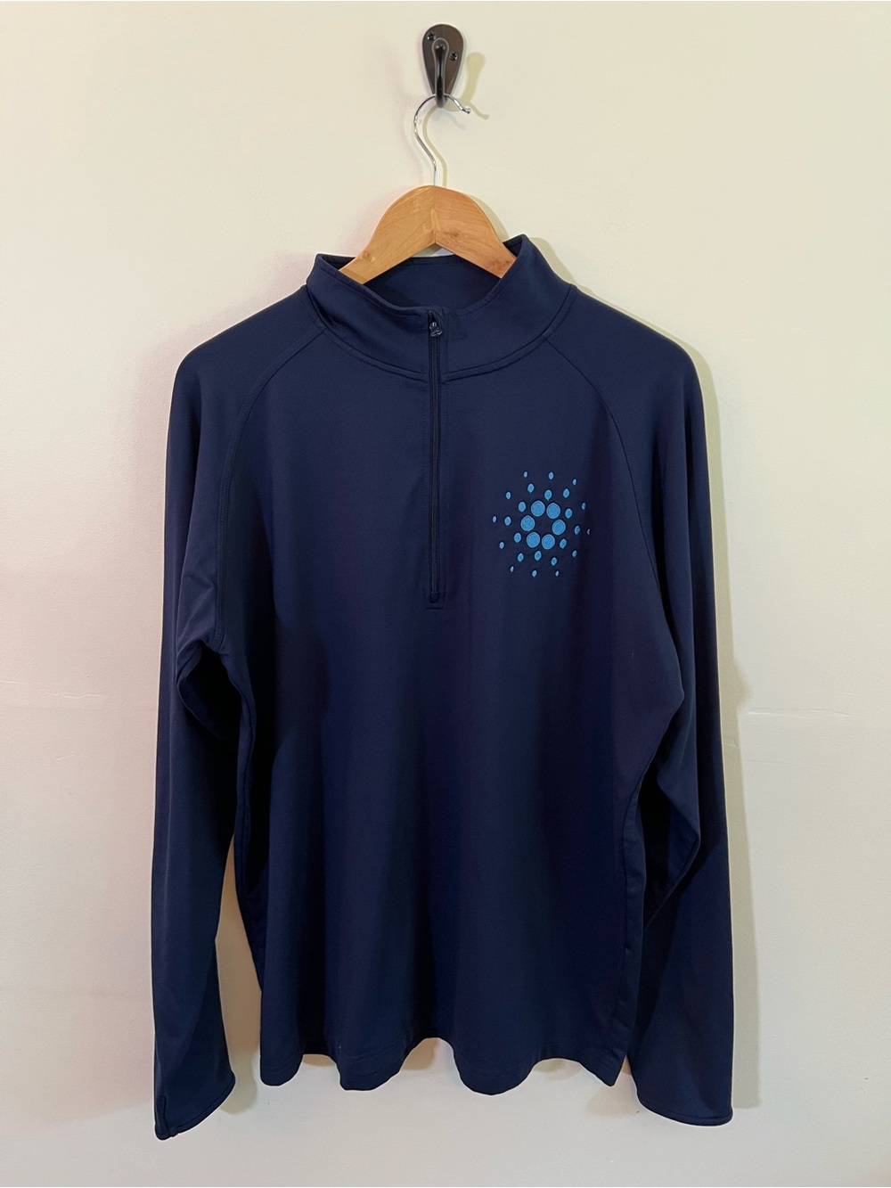 Sport-Tek Mens L Navy 1/2 Zip Pullover Performance Golf Athletic Long Sleeve